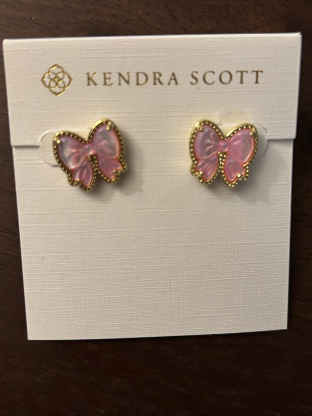 Kendra Scott Haley bow pink stud Earrings